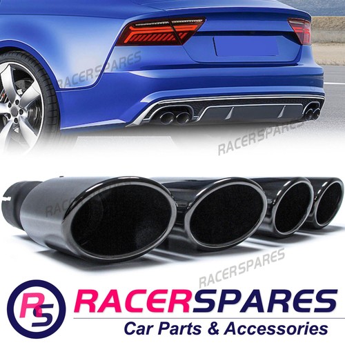 Black dual exhaust tips - black,