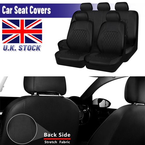Black leather full set front - black,